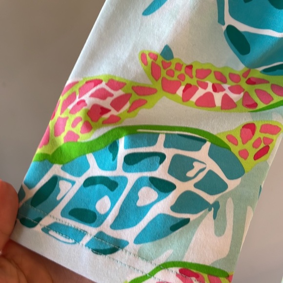 NWOT ANA CLARE women’s sea turtle print shift dress 3/4 sleeve summer beach Med - Picture 5 of 10